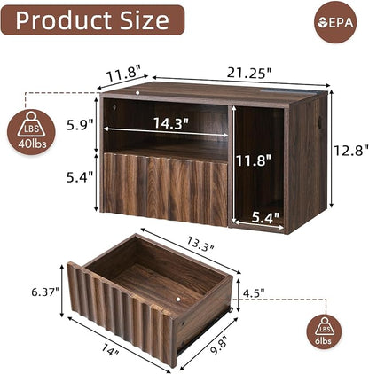 Modern Walnut Fluted Floating Nightstand - Image 2