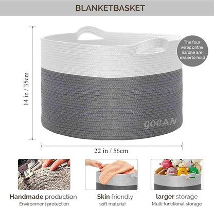 Storage Baskets for Organizing D22"H14" Large blanket basket laundry basket - Image 3