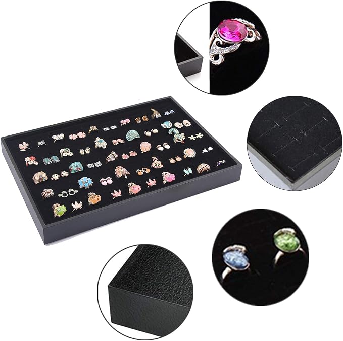 Stratelife 100 Slots Ring Organizer Tray, Stackable Jewelry Storage Display - Image 2