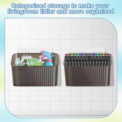 6Pcs Storage Organizer Bins Wall Mounted Organizer Basket Large Size Clear - Image 6