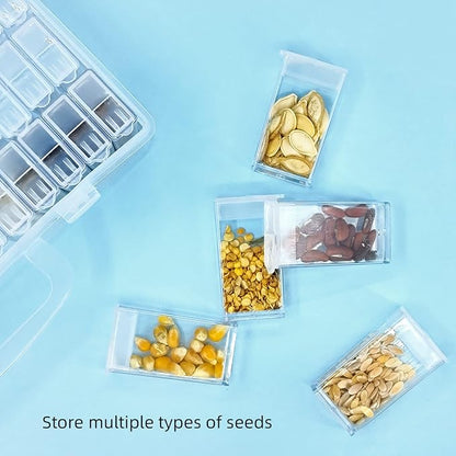 64 Solts Seed Storage Box with 112Pcs Label Sticker and a Tweezers, Diamond - Image 4