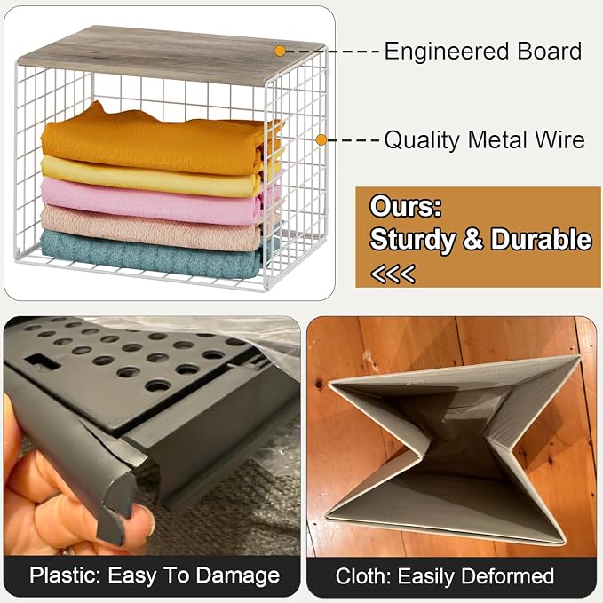 6 Pack Closet Organizers And Storage, Stackable Closet Shelf Organizer Storage - Image 9