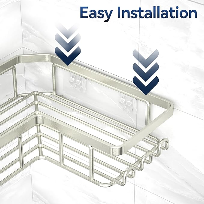 YASONIC Corner Shower Caddy, Rustproof Stainless Steel Bathroom Organizer - Image 6