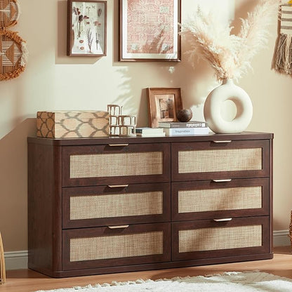 LEYAOYAO Rattan 6 Drawer Dresser - Image 6