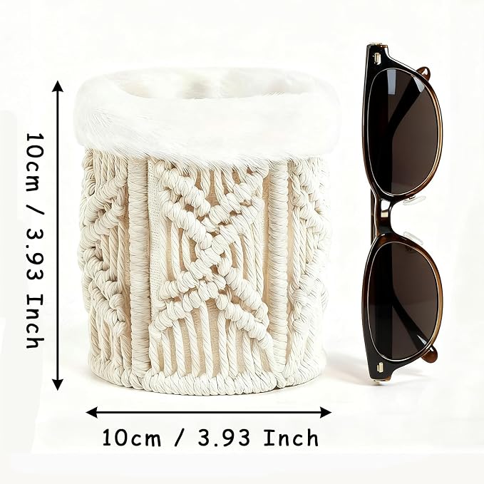 Glasses Holder for Nightstand, Boho Decor Eyeglass Case, Anti-scratch Plush - Image 2