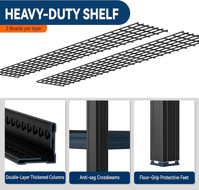 8000 LBS Heavy Duty Garage Shelving, Adjustable Steel Shelving Unit Holds 2000 - Image 5