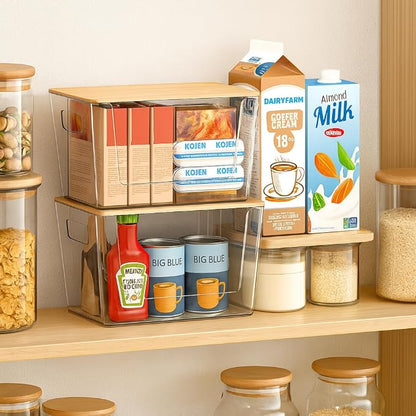 6 Pack Clear Stackable Storage Bins - Image 8