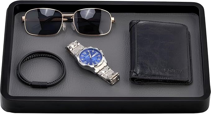 ProCase Wood Valet Tray for Men, Key Tray, Desk & Nightstand -Black | Wood by ProCase