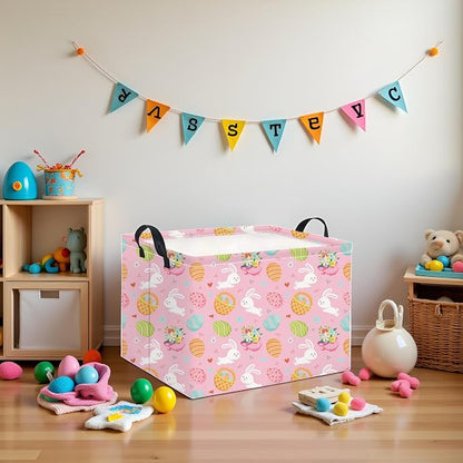 Rectangular Easter Basket for Home Kitchen Baby Girls Basket Cute Storage Bin - Image 5