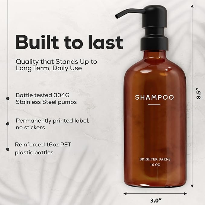 Amber Shampoo and Conditioner Dispenser Set by Brighter Barns - Image 3