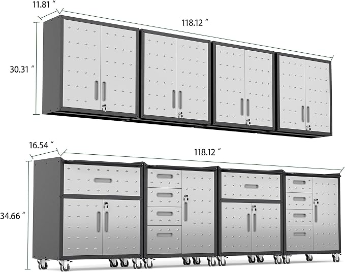 Garage Cabinet System | Heavy Duty Steel All-in-One Modular Garage Cabinet Set - Image 2