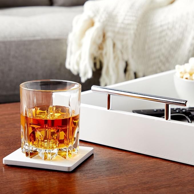 Juvale Ottoman Tray with Coasters & Interchangeable Gold & Silver Handles - Image 3