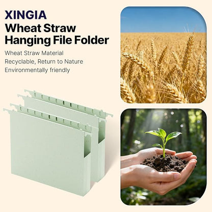 Wheat Straw Plastic Hanging File Folder Letter Size, Heavy Duty 1 Inch Expansion - Image 6
