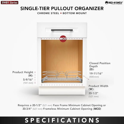 Rev-A-Shelf Kitchen Cabinet Pullout Shelf and Drawer Organizer Slide Out Pantry - Image 5
