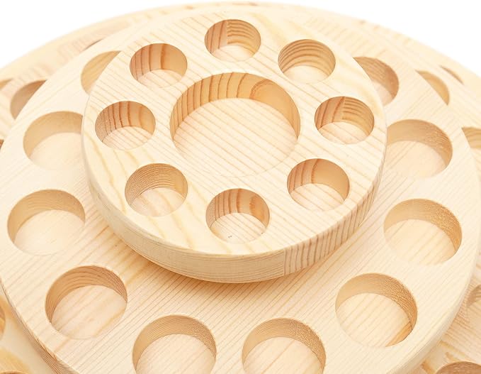 63 Slots Essential Oil Bottle Holder 4 Tiers Wooden Rotating Round Essential - Image 4