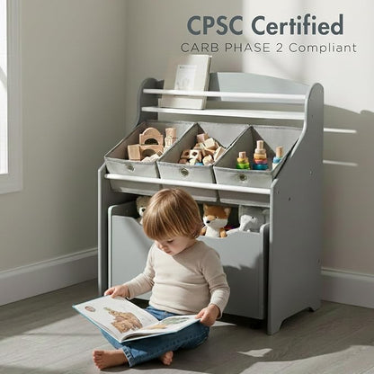 Humble Crew 3-in-1 Kids Bookshelf and Toy Storage Organizer, Bookcase - Image 5
