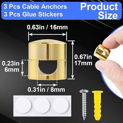 3 Sets Charger Holders for Cords, Adhesive Metal Cord Clips, Cable Management - Image 2