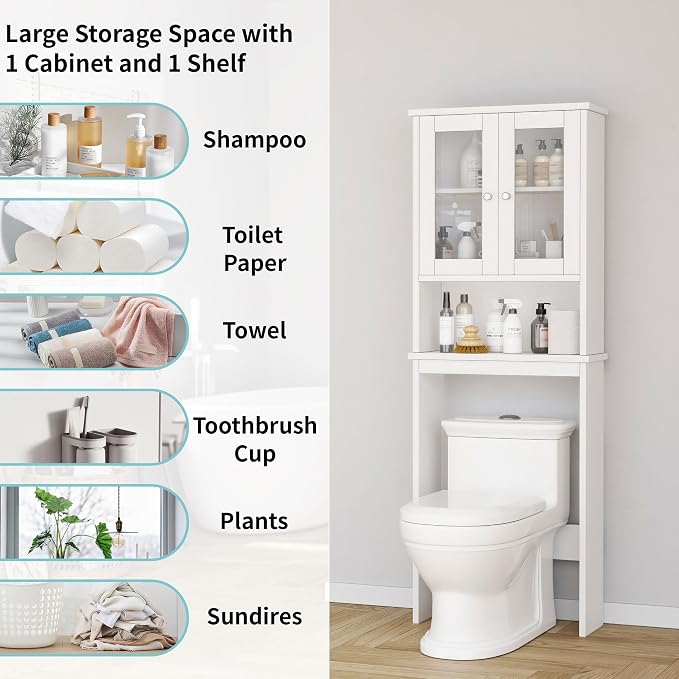 Shintenchi Over the Toilet Storage Cabinet, Bathroom Shelf Organizer - Image 4