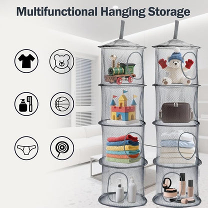 2PCS Hanging Mesh Storage Net, 4 Tier Stuffed Animal Storage - Image 3