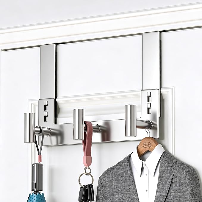 PMMASTO Over The Door Hooks, Fits 1-3/4" Thick Door No Drill Hooks - Image 2
