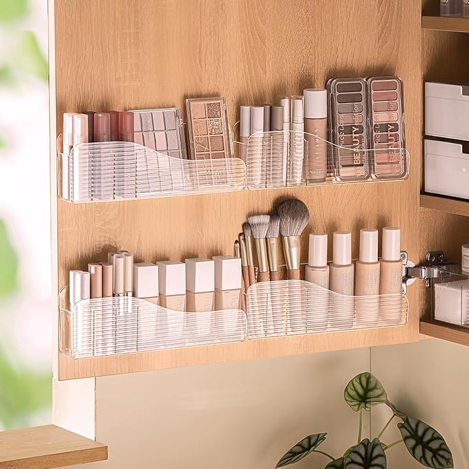 Bathroom Medicine Cabinet Organizer Set, Narrow Compact Makeup Shelves Holder - Image 5