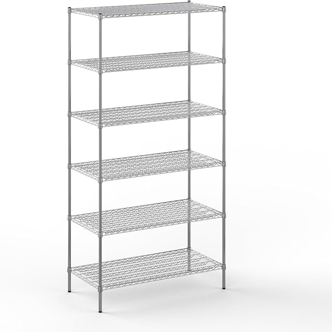 24" Deep x 48" Wide x 96" Height Wire Shelving Kit | 6-Tier | NSF Commercial by Regal+Altair