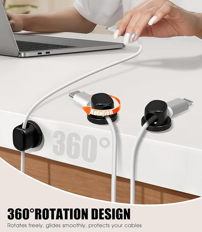 8 Pack Cord Organizer, Ω-Shaped Rotatable Cable Clips, Strong Adhesive Cable - Image 5