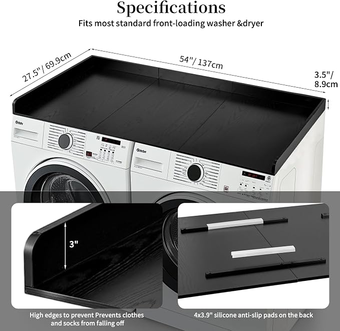 Hanobe Washer Dryer Countertop Topper : Wood Laundry Table Top - Image 5