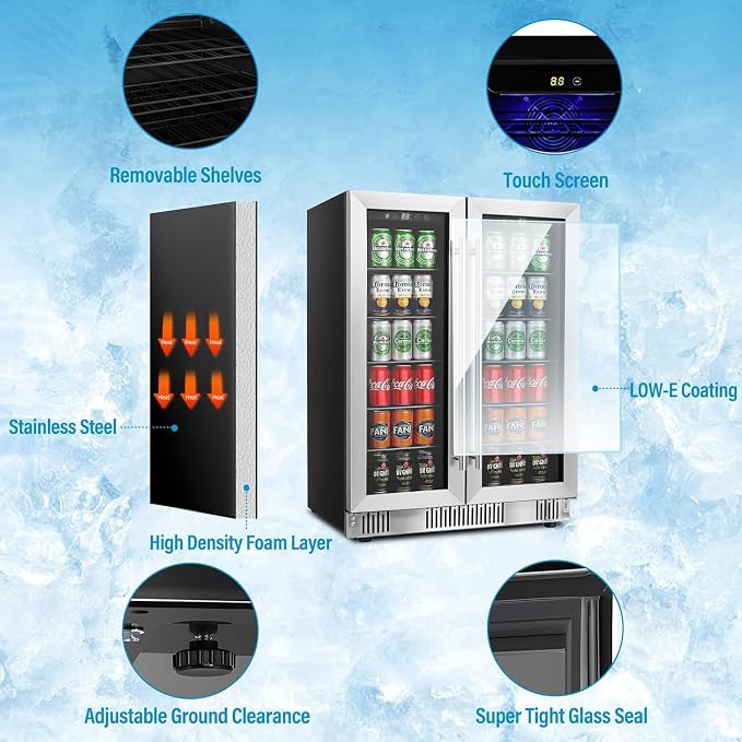 Wine and Beverage Refrigerator, Dual Zone Beverage Cooler Under Counter - Image 6