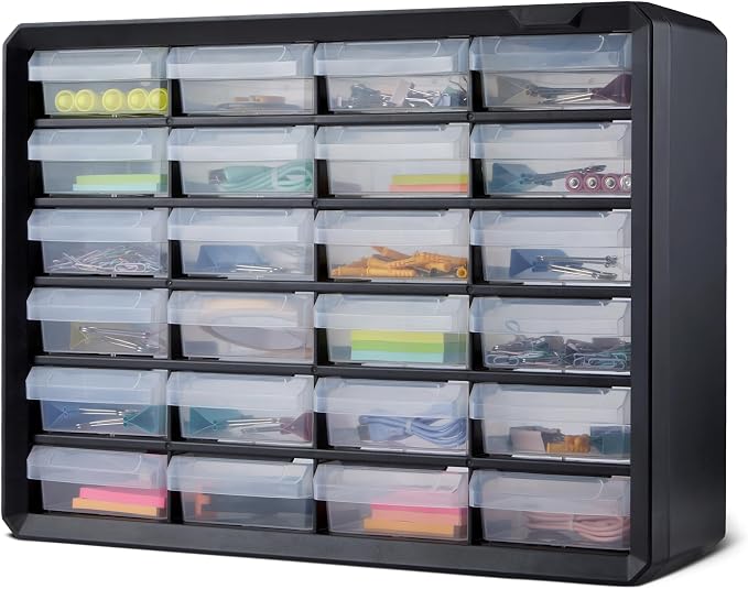Amazon Basics 24-Drawer Plastic Storage Organizer by AmazonBasics