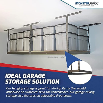 MonsterRax 4x8 Overhead Garage Storage Rack Frame Kit - Image 4