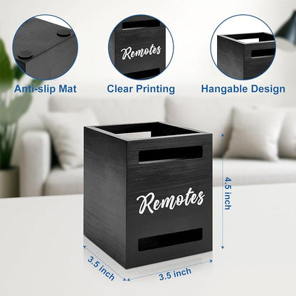 Small Remote Control Holder Wall Mount Wooden Remote Caddy Organizer - Image 4