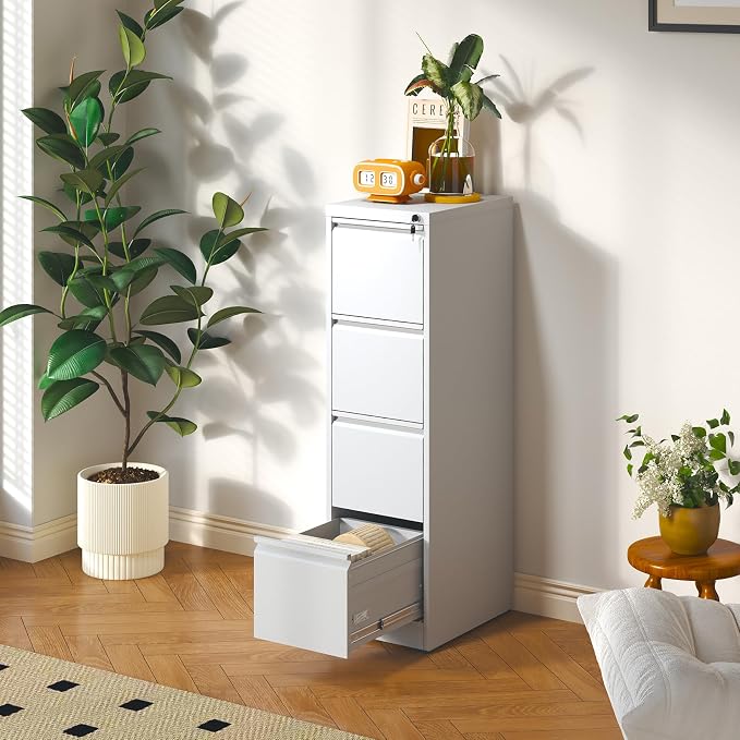 4 Drawer File Cabinet, Metal Vertical Filing Cabinet - Image 2