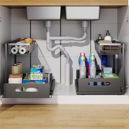 Under Sink Organizer, 2 Tier Under Sink Organizers and Storage Multi-Purpose - Image 2
