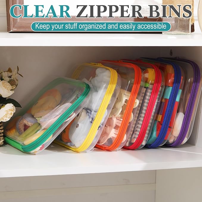 Sanwuta 6 Pcs Clear Hard Zipper Case Pencil Pouches Hard Plastic Zipper Pouches - Image 5
