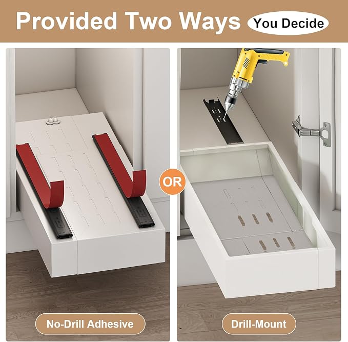 Pull out Cabinet Organizer, Width and Depth Expandable, No Drill Adjustable - Image 5