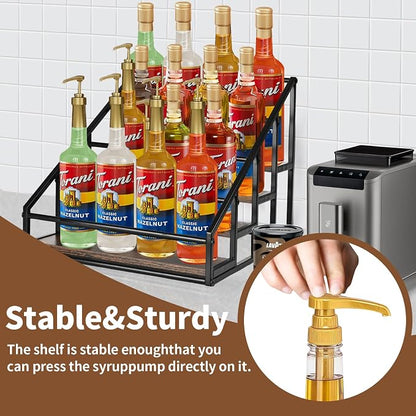 Coffee Syrup Rack Organizer, Liquor Bottle Display Shelf, Water cup display - Image 5