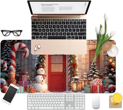 Christmas Scene Gaming Mouse Pad 31.5"x11.8"Desk Mat Anti-Slip Rubber Base & - Image 8