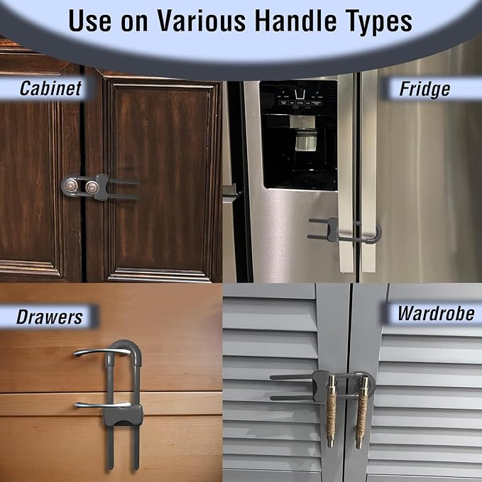 Sliding Cabinet Locks for Babies, Baby Proofing Adjustable U-Shaped Baby Safety - Image 5