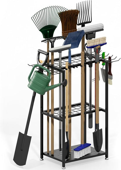 Garden Tool Organizer, 3-Tier Metal Yard Tool Rack by Faesun
