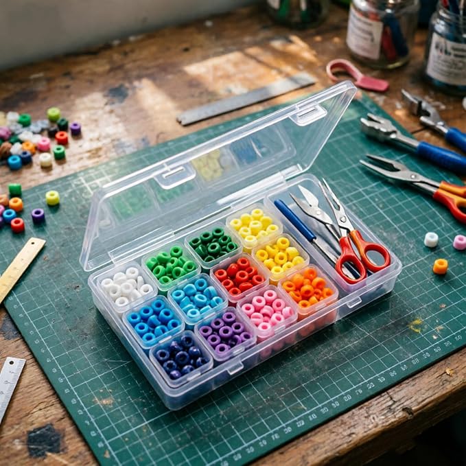112 Pieces Mixed Sizes Rectangular Empty Mini Clear Plastic Organizer Box | - Image 7