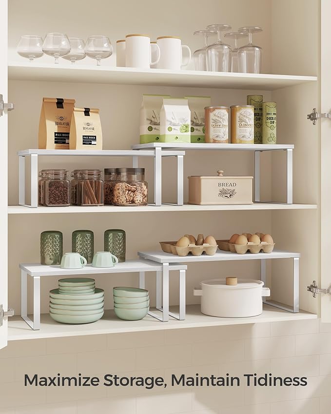 SONGMICS Cabinet Organizer Shelf, Kitchen Storage, Spice Rack, Expandable - Image 4