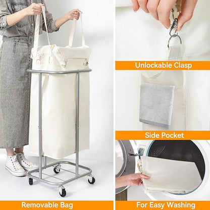 WOWLIVE 100L Rolling Laundry Hamper - Image 5