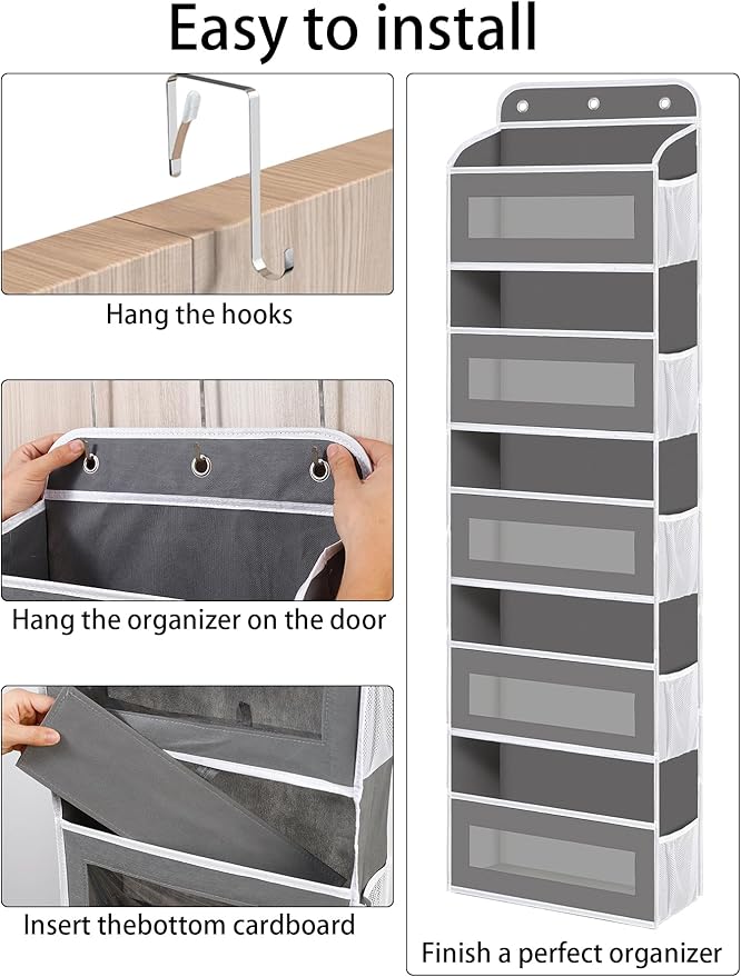 Over The Door Organizer, 5 Shelves Closet Door Hanging Organizer - Image 4