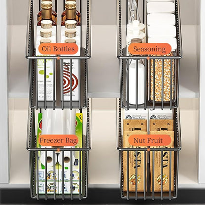 Pull Out Cabinet Organizer 2 Pack, Under Sink, Self Adhesive Slide Out Pantry - Image 5