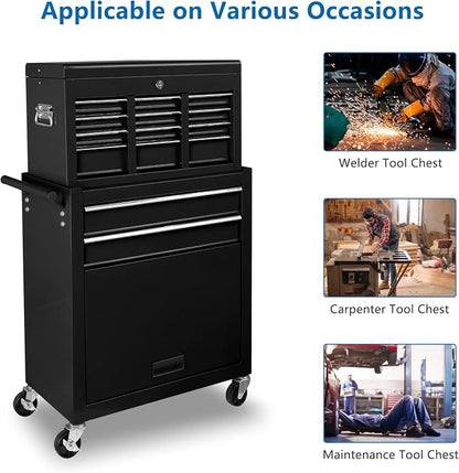 TUFFIOM 8-Drawer Rolling Tool Chest, Tool Storage Cabinet w/Lockable Wheels - Image 7