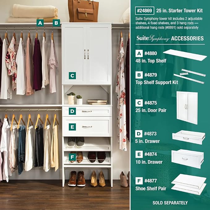 ClosetMaid SuiteSymphony Wood Closet Drawer, Add On Accessory, Shaker Style - Image 5
