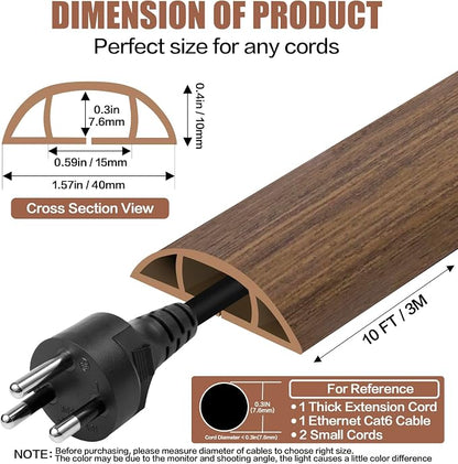 Floor Cord Cover Cable Cavity Self Adhesive Cord Hider Floor 10FT Floor Cable - Image 2