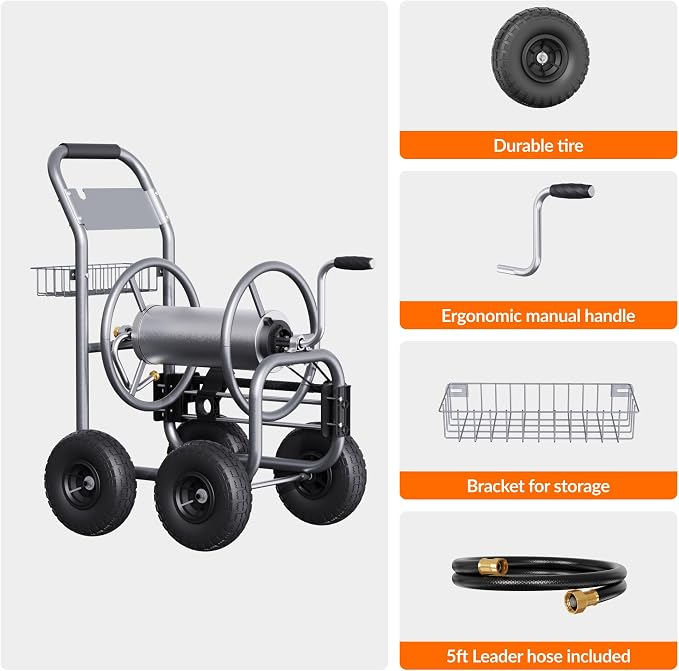 Giraffe Tools Heavy Duty Garden Hose Reel Cart - Image 7