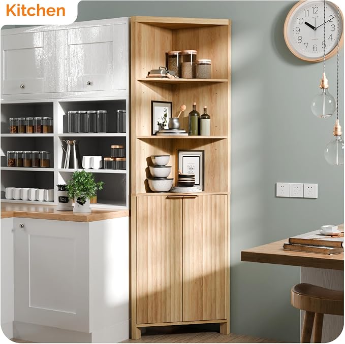VINGLI 68" Tall Corner Cabinet - Image 6
